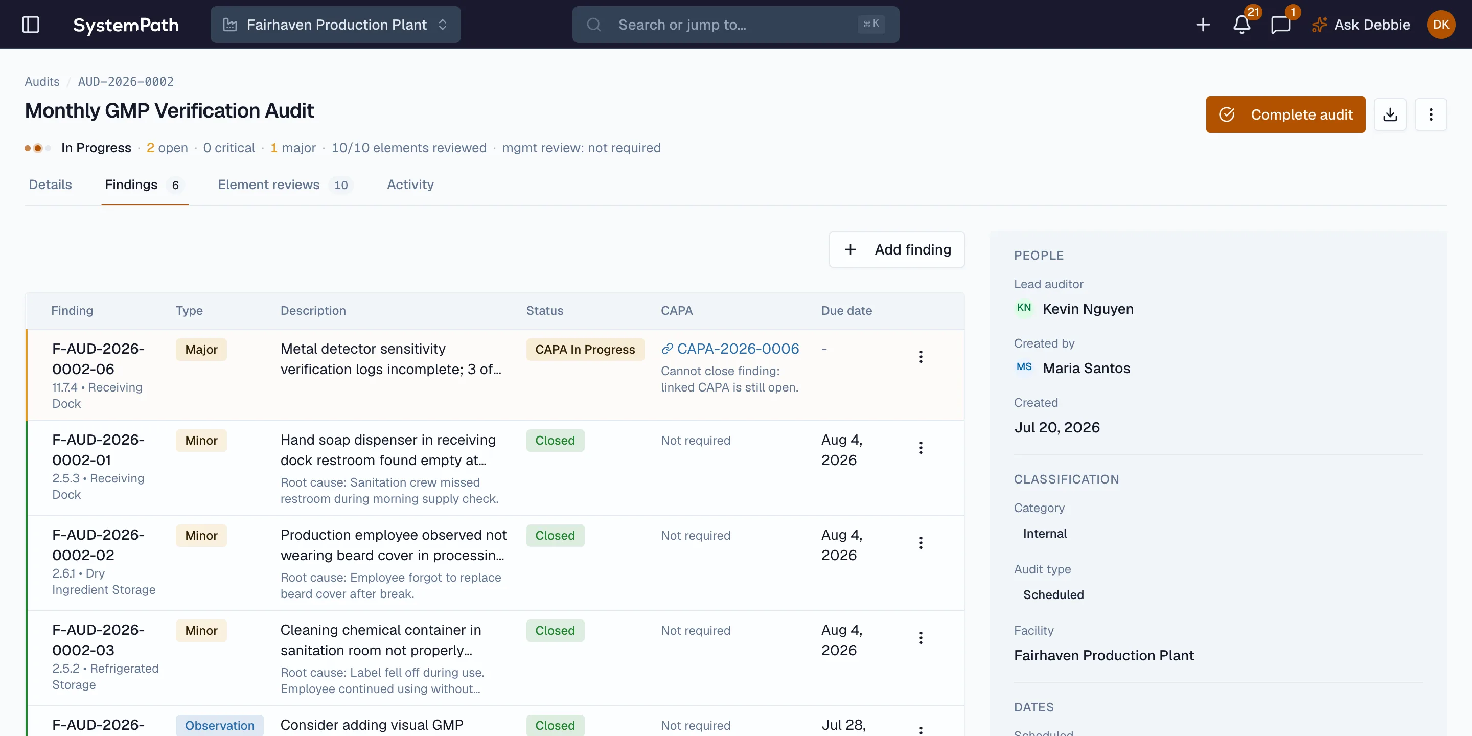 Audit Trail Dashboard in Beacon