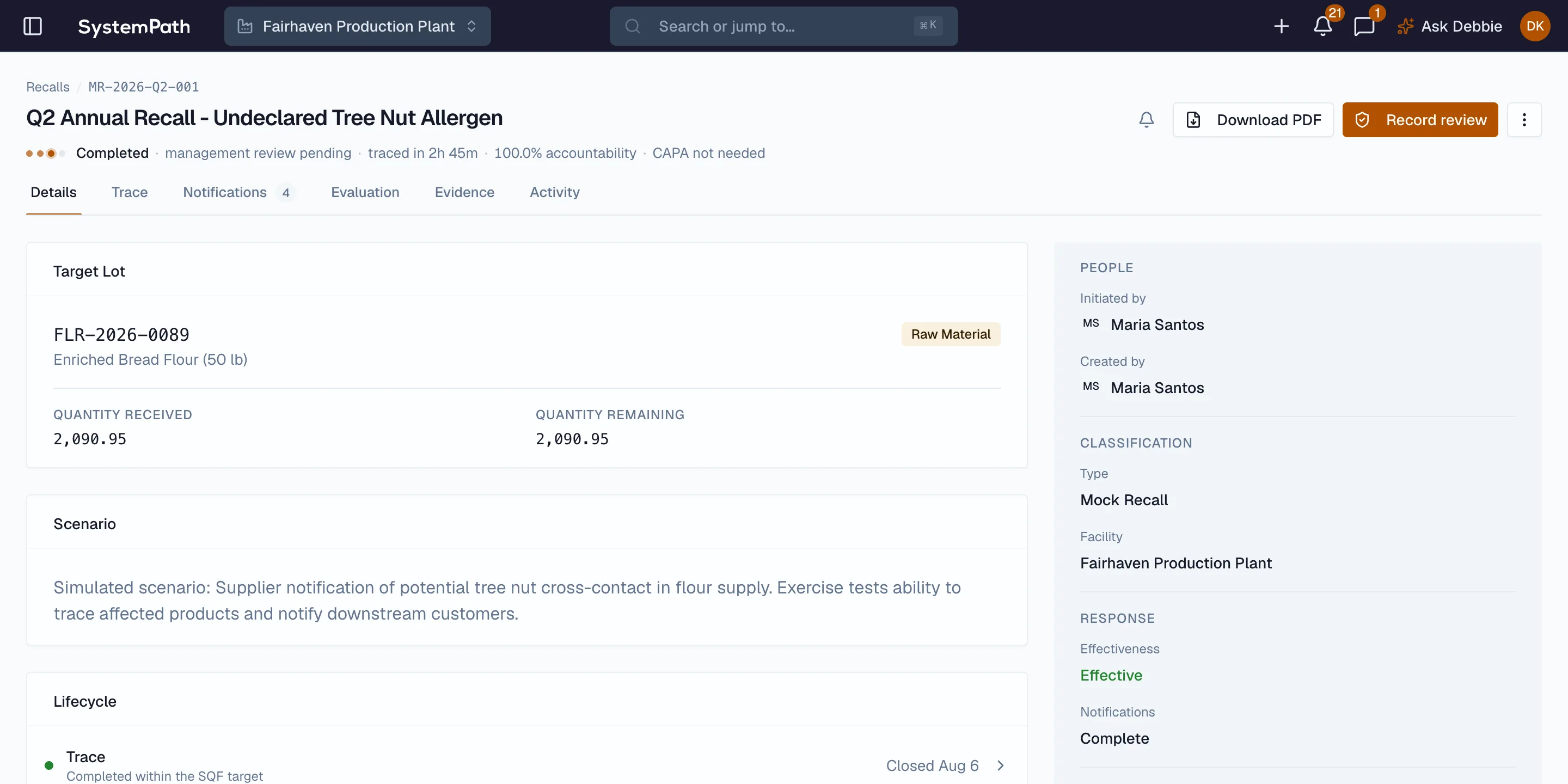Lot Traceability in Beacon